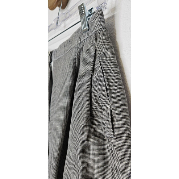 Vintage Toast Womens High Waist Shorts 7 Black Houndstooth Linen Cotton 80s 90s - Picture 4 of 10